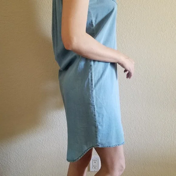 New York & Company Denim Dress Womens Small Sleeveless Blue Jean Light Washed - Picture 7 of 9